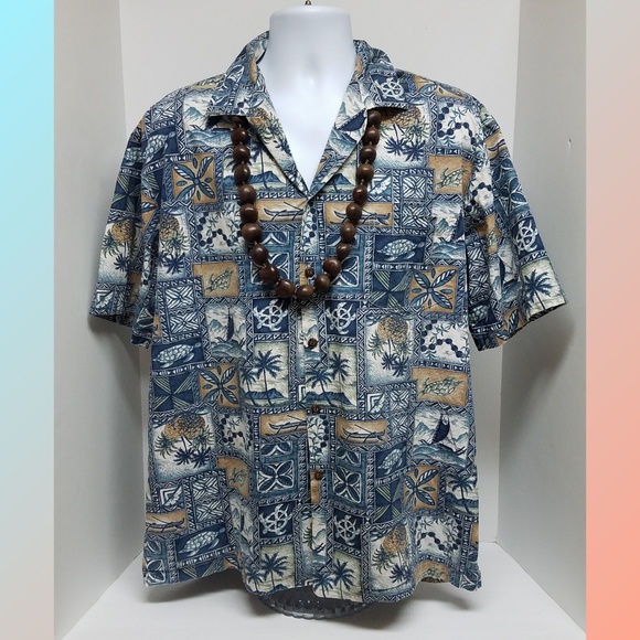 Pacific Legend Other - Pacific Legend Mens Hawaiian Shirt Size XL w/ Bead